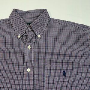 Ralph Lauren Blake Men’s Button-Down Checked Shirt - Navy/Red/White Medium
